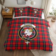 Ruthven Modern Tartan Crest Bedding Set