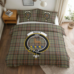 Scott Green Weathered Tartan Crest Bedding Set