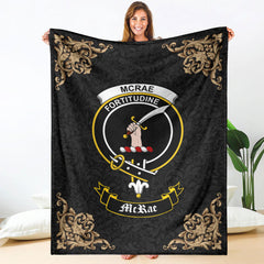 McRae Crest Tartan Premium Blanket Black