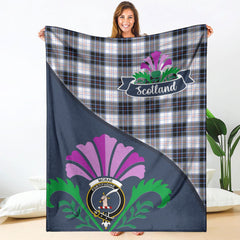 McRae Dress Modern Tartan Crest Premium Blanket - Thistle Style