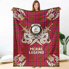 McRae Modern Tartan Gold Courage Symbol Blanket