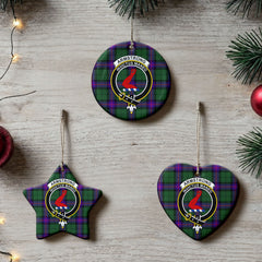 Armstrong Modern Tartan Crest Christmas Ceramic Ornament