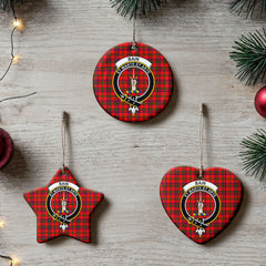 Bain Tartan Crest Christmas Ceramic Ornament