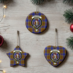 Balfour Modern Tartan Crest Christmas Ceramic Ornament