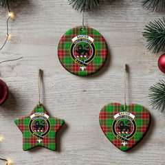 Baxter Modern Tartan Crest Christmas Ceramic Ornament