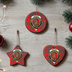 Binning (of Wallifoord) Tartan Crest Christmas Ceramic Ornament