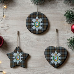 Black Watch Weathered Tartan Crest Christmas Ceramic Ornament