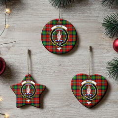 Boyd Modern Tartan Crest Christmas Ceramic Ornament