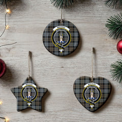MacKay Weathered Tartan Crest Christmas Ceramic Ornament