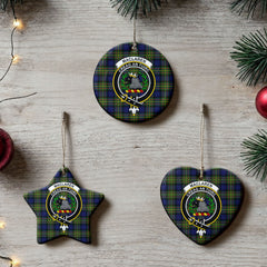 MacLaren Modern Tartan Crest Christmas Ceramic Ornament