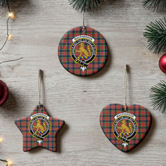 MacPherson Ancient Tartan Crest Christmas Ceramic Ornament
