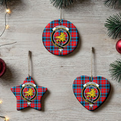 MacTavish Modern Tartan Crest Christmas Ceramic Ornament