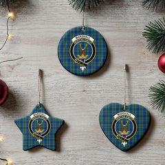 Marshall Tartan Crest Christmas Ceramic Ornament