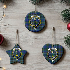 McInnes Modern Tartan Crest Christmas Ceramic Ornament
