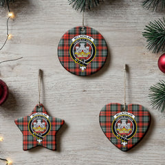 McLachlan Weathered Tartan Crest Christmas Ceramic Ornament