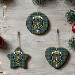McLellan Ancient Tartan Crest Christmas Ceramic Ornament