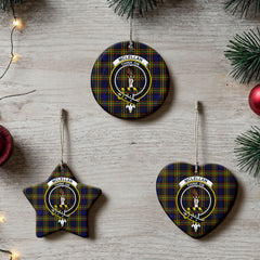 McLellan Modern Tartan Crest Christmas Ceramic Ornament