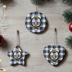 McRae Dress Modern Tartan Crest Christmas Ceramic Ornament