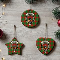 Middleton Modern Tartan Crest Christmas Ceramic Ornament