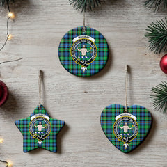 Murray of Atholl Ancient Tartan Crest Christmas Ceramic Ornament