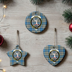 Napier Ancient Tartan Crest Christmas Ceramic Ornament