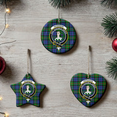 Paterson Tartan Crest Christmas Ceramic Ornament