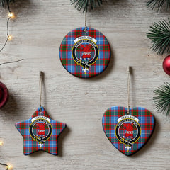 Pentland Tartan Crest Christmas Ceramic Ornament