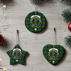 Rollo Modern Tartan Crest Christmas Ceramic Ornament