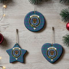 Sandilands Tartan Crest Christmas Ceramic Ornament