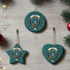 Shaw Ancient Tartan Crest Christmas Ceramic Ornament