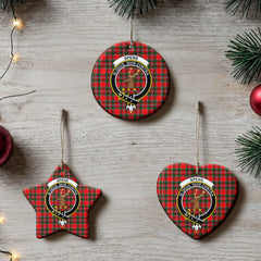 Spens (or Spence) Tartan Crest Christmas Ceramic Ornament