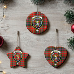 Stewart Royal Tartan Crest Christmas Ceramic Ornament