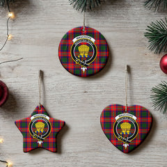 Wauchope (or Waugh) Tartan Crest Christmas Ceramic Ornament
