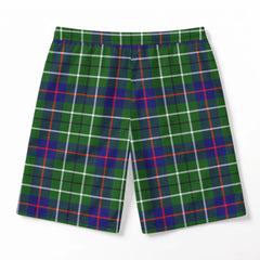 Duncan Modern Tartan Crest Men's Beach Shorts
