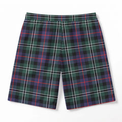 Rose Hunting Modern Tartan Crest Men's Beach Shorts