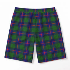 Shaw Modern Tartan Crest Men's Beach Shorts