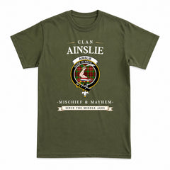 Ainslie Tartan Crest Mischief and Mayhem T-shirt