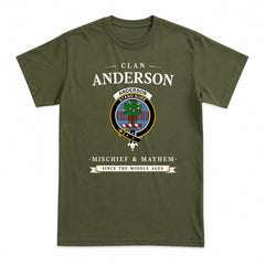 Anderson Modern Tartan Crest Mischief and Mayhem T-shirt