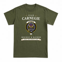 Carnegie Ancient Tartan Crest Mischief and Mayhem T-shirt