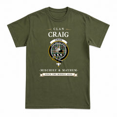 Craig Ancient Tartan Crest Mischief and Mayhem T-shirt