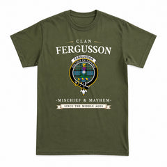 Fergusson Ancient Tartan Crest Mischief and Mayhem T-shirt