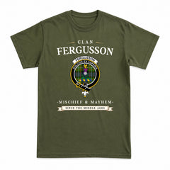 Fergusson Modern Tartan Crest Mischief and Mayhem T-shirt