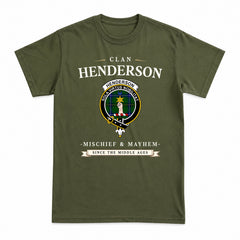 Henderson Modern Tartan Crest Mischief and Mayhem T-shirt