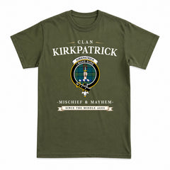 Kirkpatrick Ancient Tartan Crest Mischief and Mayhem T-shirt