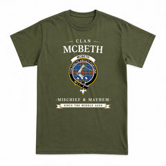 McBeth Ancient Tartan Crest Mischief and Mayhem T-shirt