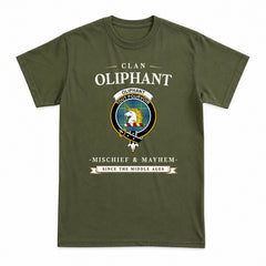 Oliphant Ancient Tartan Crest Mischief and Mayhem T-shirt