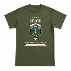 Shaw Ancient Tartan Crest Mischief and Mayhem T-shirt