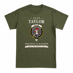 Taylor Weathered Tartan Crest Mischief and Mayhem T-shirt