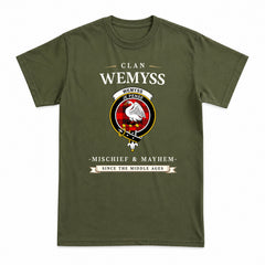Wemyss Modern Tartan Crest Mischief and Mayhem T-shirt