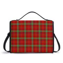 Morrison Red Modern Tartan Crest Satchel Bag